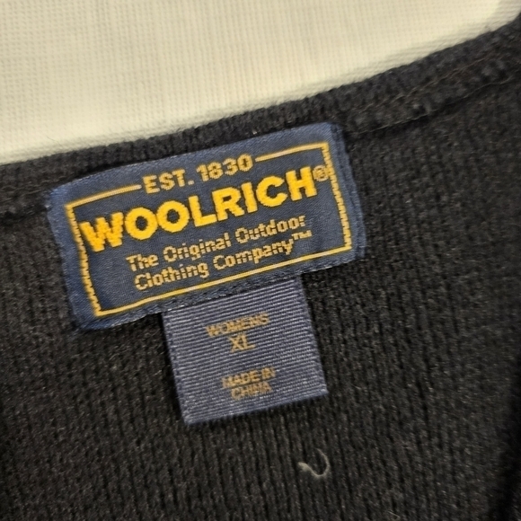 Vintage Woolrich Winter Snowman Applique zip front Vest Black Vest sz XL - Picture 5 of 12